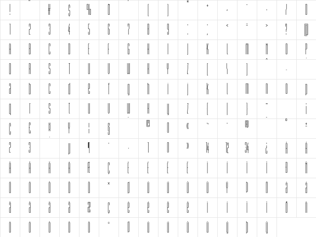 Briem Akademi Std Compressed Character Map
