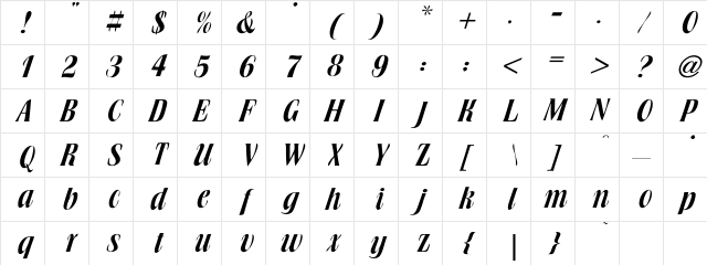 Brochure-Normal Regular Character Map