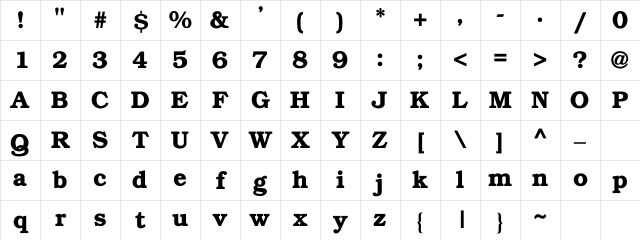 Brooklyn Bold Character Map Brooklyn Bold Character Map