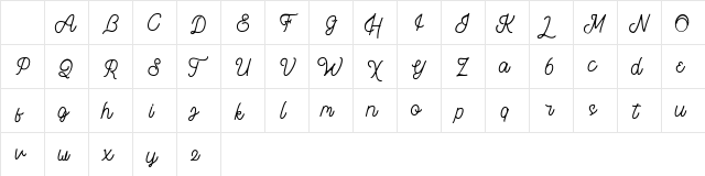 Brothen Script Regular Character Map Brothen Script Regular Character Map