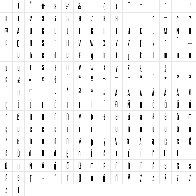 BStyle Regular Character Map