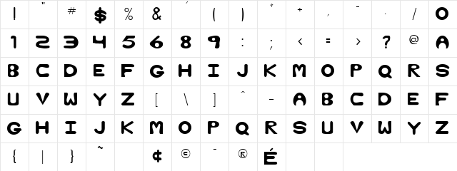Bubble Regular Character Map