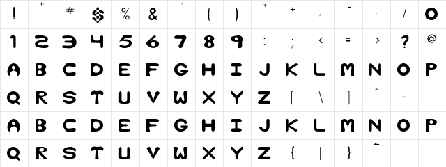 Bubble Regular Character Map