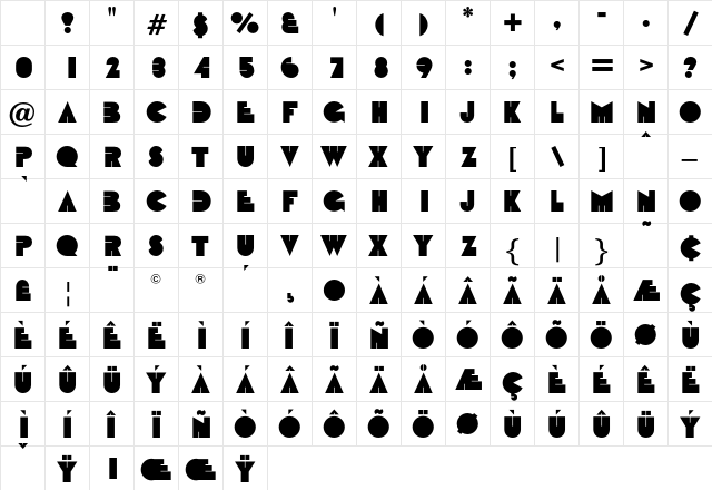 BUFORD Regular Character Map BUFORD Regular Character Map