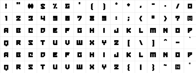 Bulletproof BB Regular Character Map Bulletproof BB Regular Character Map
