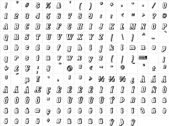Bullpen 3D Regular Character Map