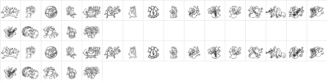 KR Music Angels Regular Character Map KR Music Angels Regular Character Map