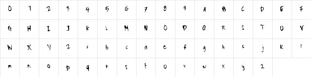Bustamante_font Regular Character Map