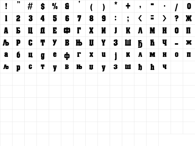 C_Aachen Regular Character Map