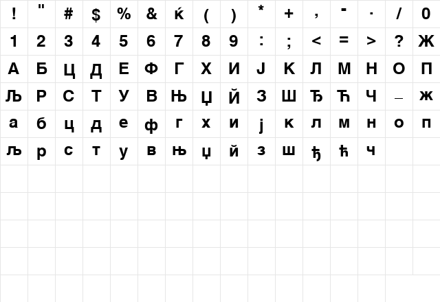 C_Helvetica Bold Regular Character Map C_Helvetica Bold Regular Character Map