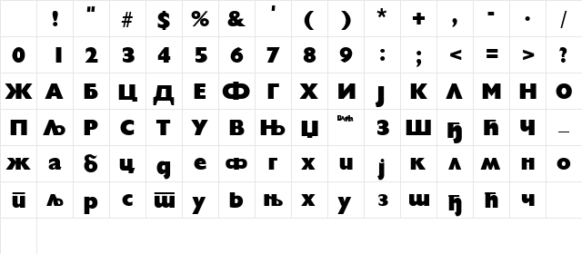 C_Herald Regular Character Map