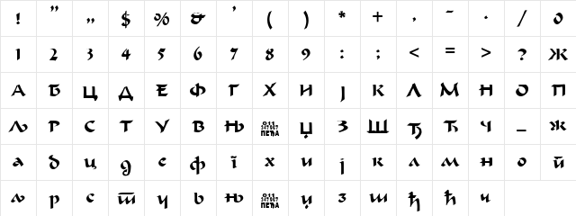 C_Mistral Normal Character Map