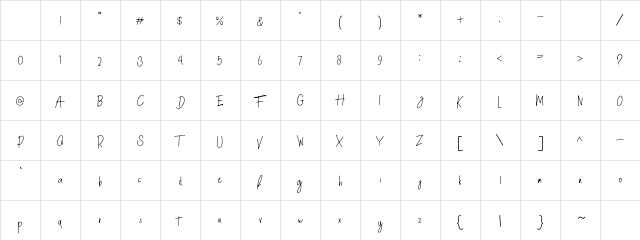 Cahyati Regular Character Map