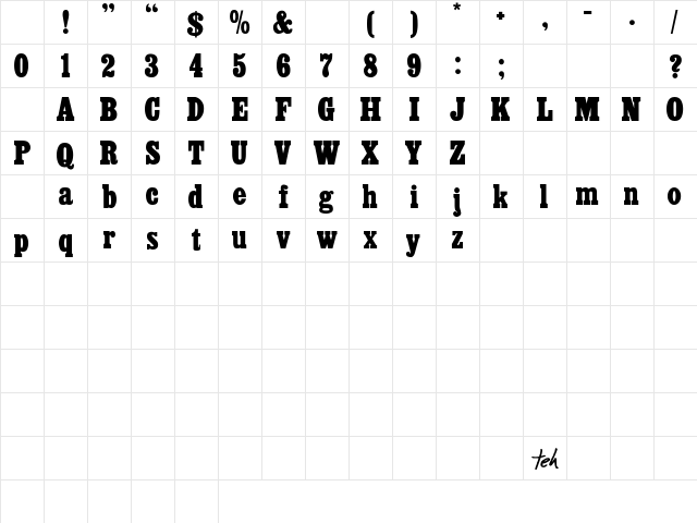 Cairo Regular Character Map
