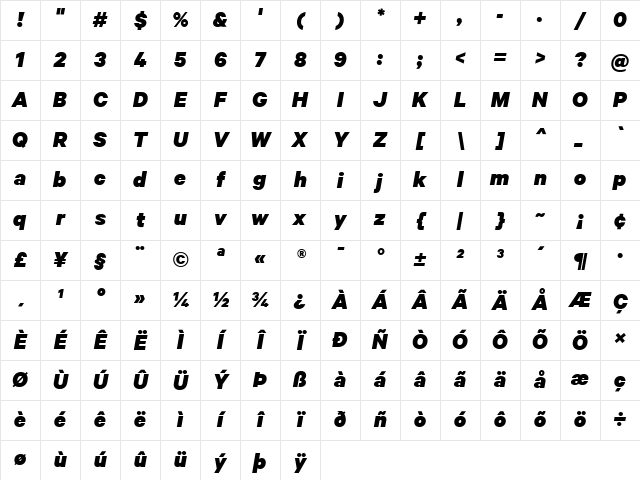 Copyright Klim Type Foundry Not Licensed for Desktop Use Character Map Copyright Klim Type Foundry Not Licensed for Desktop Use Character Map
