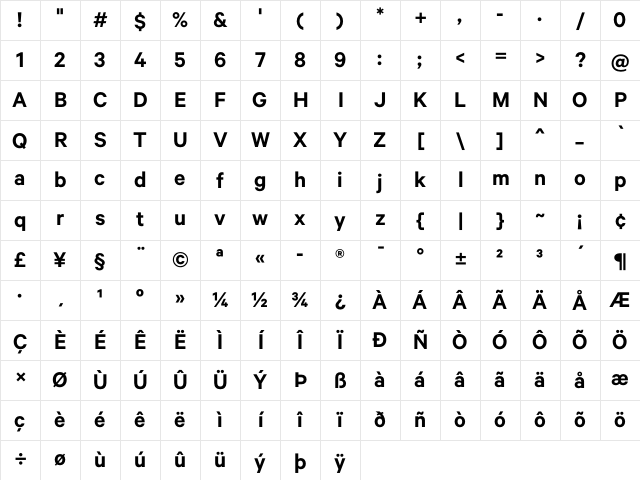 Copyright Klim Type Foundry Not Licensed for Desktop Use Character Map