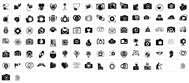 CAMERA - FOTOGRAAMI Regular Character Map CAMERA - FOTOGRAAMI Regular Character Map