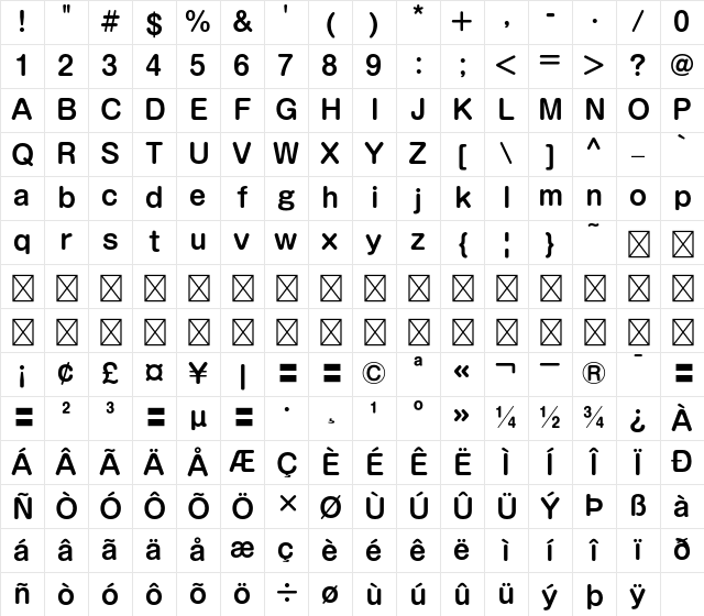 A-OTF CapieN Std DB Character Map