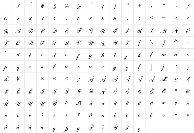 Capira Regular Character Map Capira Regular Character Map