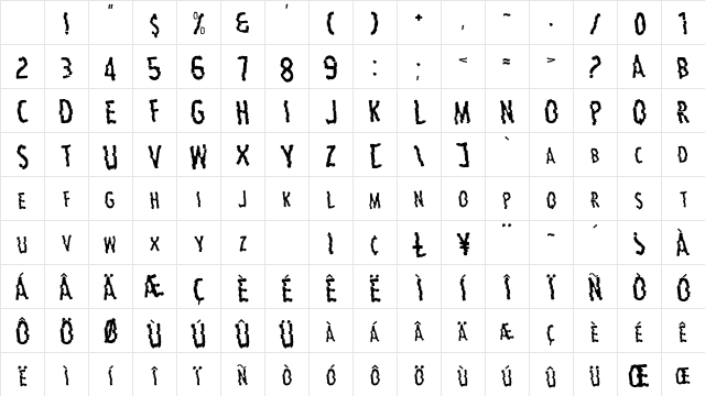 Carbon Regular Character Map