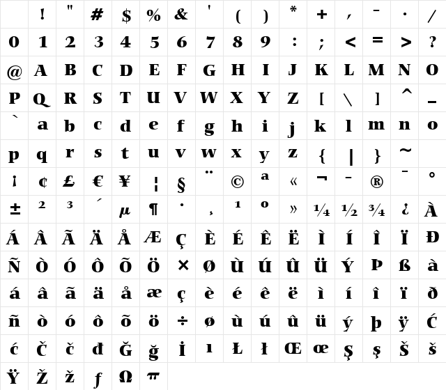 Carmina Blk BT Black Character Map Carmina Blk BT Black Character Map