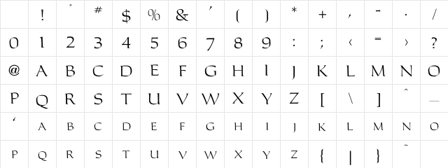 CarolusRomanFont Regular Character Map CarolusRomanFont Regular Character Map