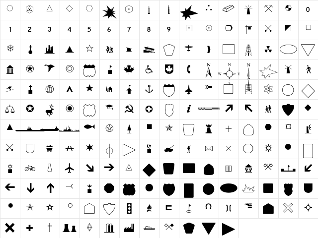 Carta Regular Character Map Carta Regular Character Map