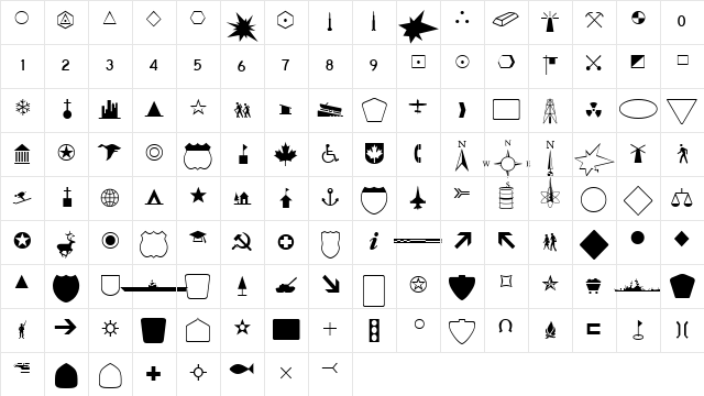 Carta Regular Character Map Carta Regular Character Map