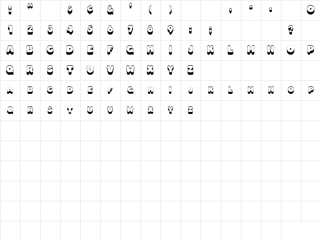CARTOON Regular Character Map