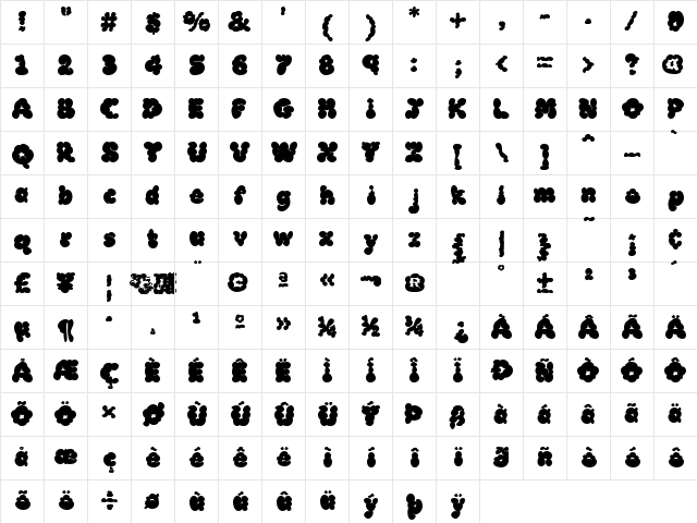 McKloud Black Regular Character Map