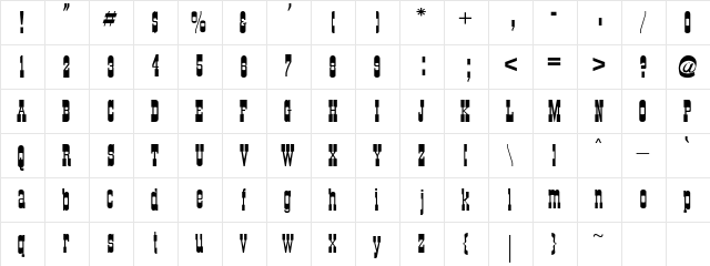CartWright Regular Character Map