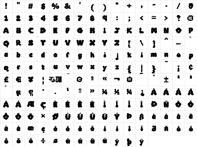 McKloud Black Regular Character Map
