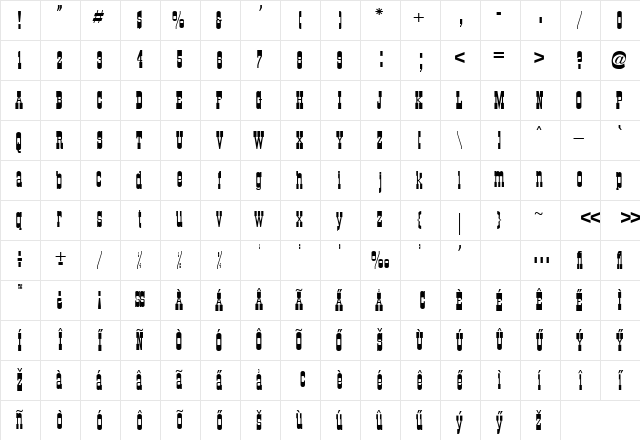 CartWright Normal Character Map CartWright Normal Character Map