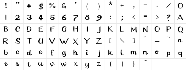 Casuals Regular Character Map