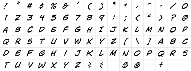CCJimLee RomanItalic Character Map