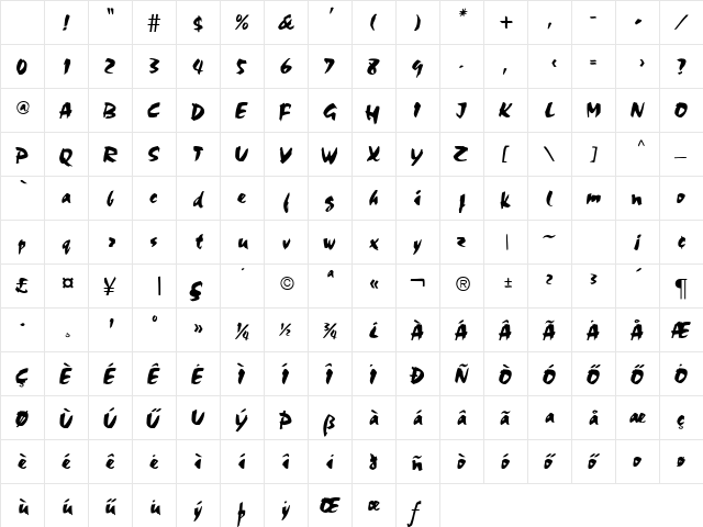Chalk Regular Character Map Chalk Regular Character Map