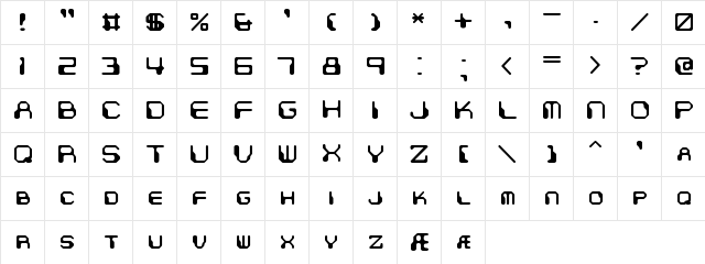 Chintzy CPU BRK Regular Character Map