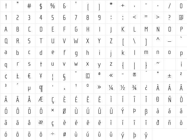 ChollaSans Medium Character Map ChollaSans Medium Character Map