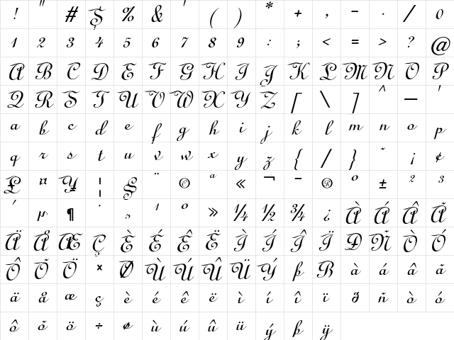 Cibarron Regular Character Map Cibarron Regular Character Map
