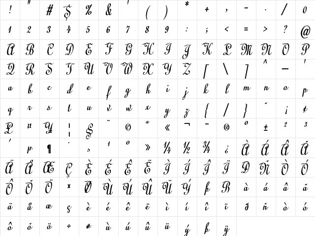 Cibarron Condensed Bold Character Map Cibarron Condensed Bold Character Map
