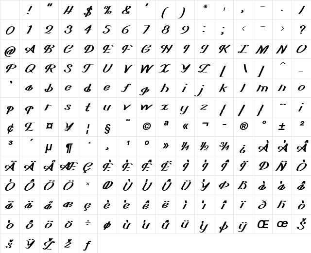 Cirisi Bold Italic Character Map Cirisi Bold Italic Character Map