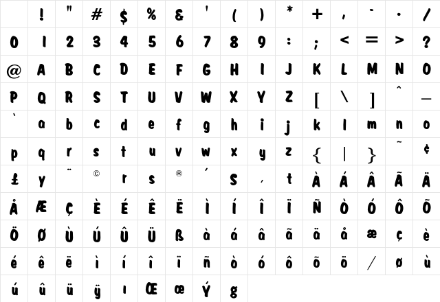 ClarkOpti-Black Regular Character Map ClarkOpti-Black Regular Character Map