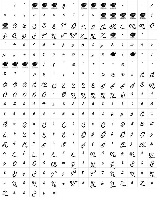 Clear Line PERSONAL USE ONLY Regular Character Map