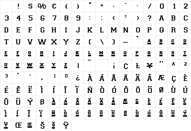Coach Normal Character Map