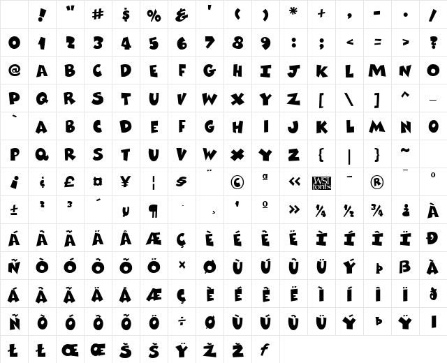 ComixHeavy Regular Character Map ComixHeavy Regular Character Map