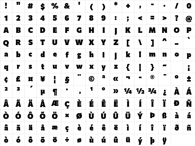 Commissioner Loud Black Regular Character Map Commissioner Loud Black Regular Character Map