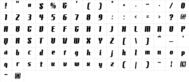 Comons ExtraBold Character Map