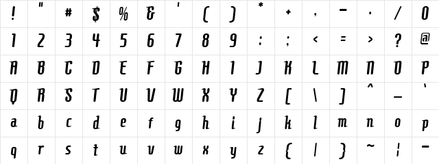 Comons Regular Character Map