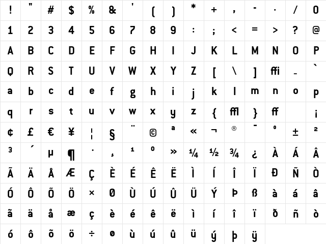 ConduitITC Bold Character Map ConduitITC Bold Character Map