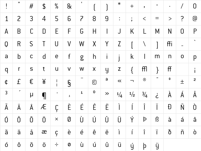 ConduitITC Light Character Map ConduitITC Light Character Map